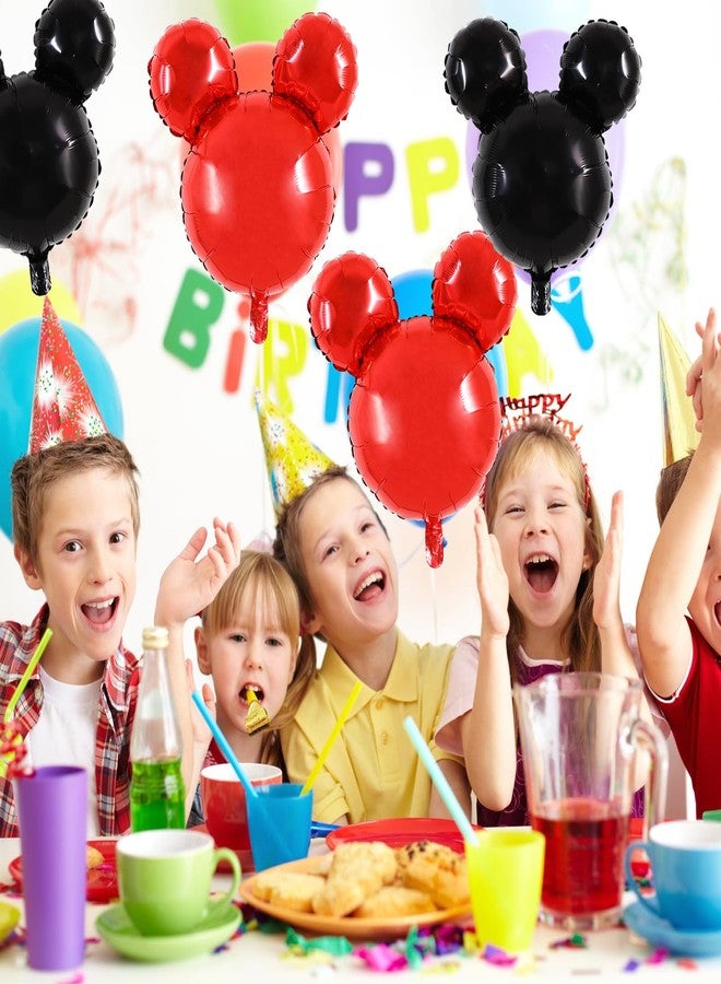 Vuzvuv 12pcs 24 Inches Mouse Head Foil Balloons, Black Red Foil Balloon for Birthday Party,Theme Party Decoration,Graduation Party Supplies - Image 4