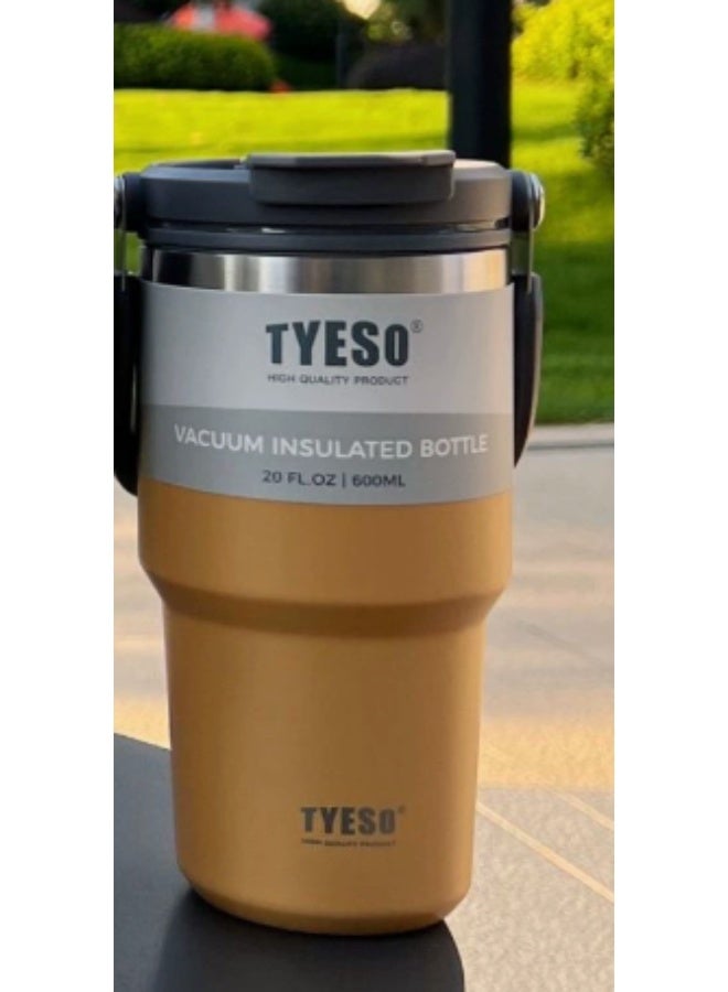 TYESO Stainless Steel Double-Wall Coffee Mug, Hot and Cold Insulated Mug, Vacuum Insulated Bottle, Travel Portable Water Bottle