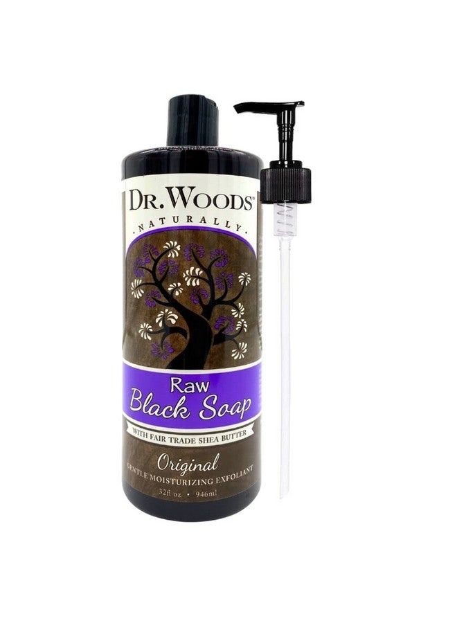 د.وودز غسول الجسم السائل الأسود الخام مع زبدة الشيا العضوية ومضخة 32 أونصة - Image 1