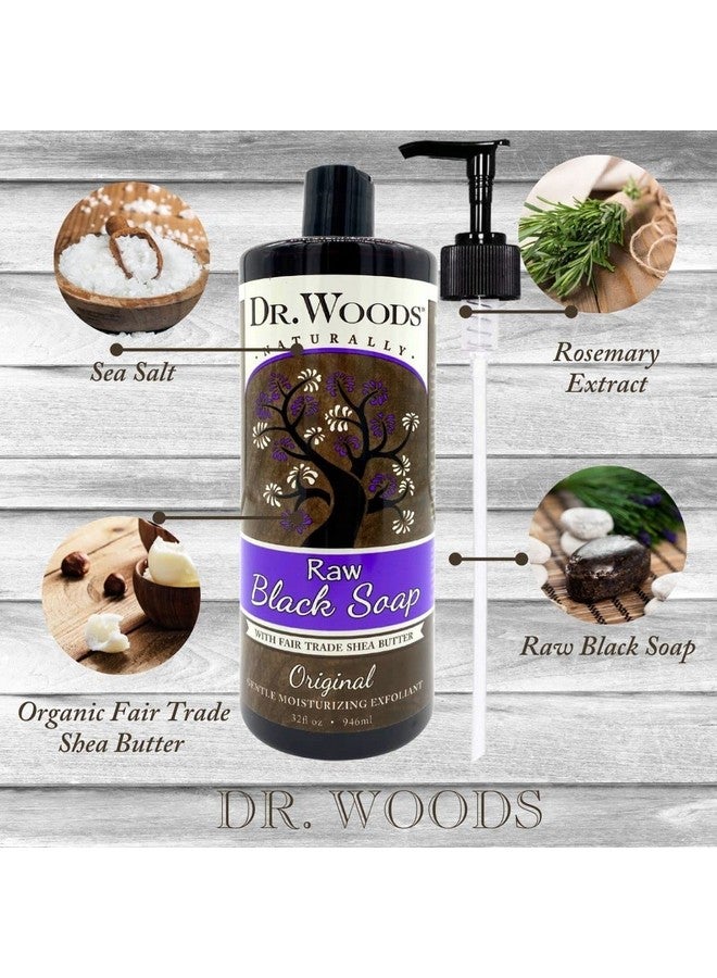 د.وودز غسول الجسم السائل الأسود الخام مع زبدة الشيا العضوية ومضخة 32 أونصة - Image 4