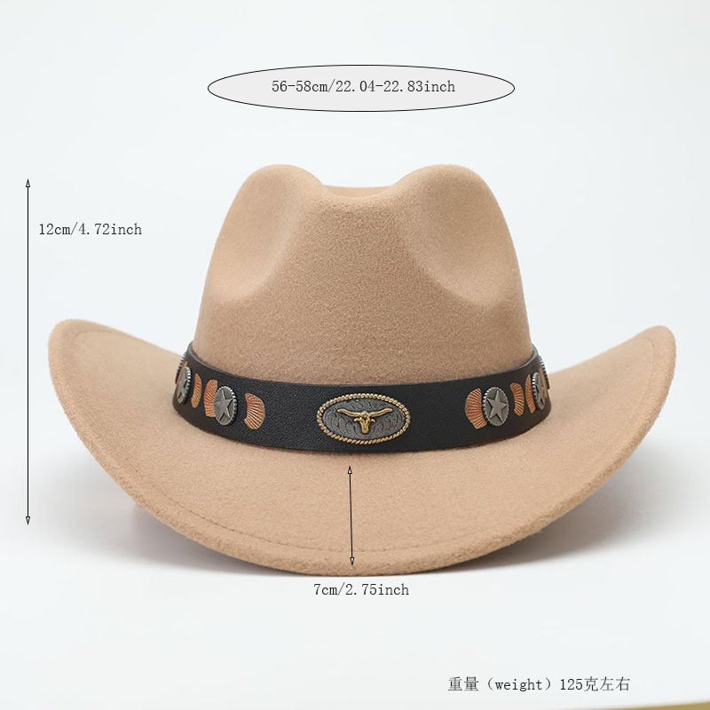 Fedora Hat Unisex Leather Belt Outdoor Knight   Hat - Image 2