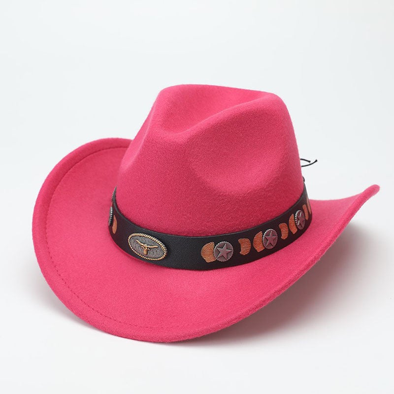 Fedora Hat Unisex Leather Belt Outdoor Knight   Hat - Image 3