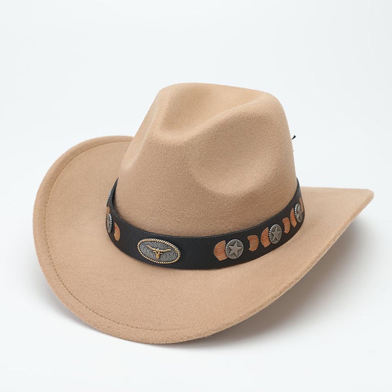 Fedora Hat Unisex Leather Belt Outdoor Knight   Hat - Image 1