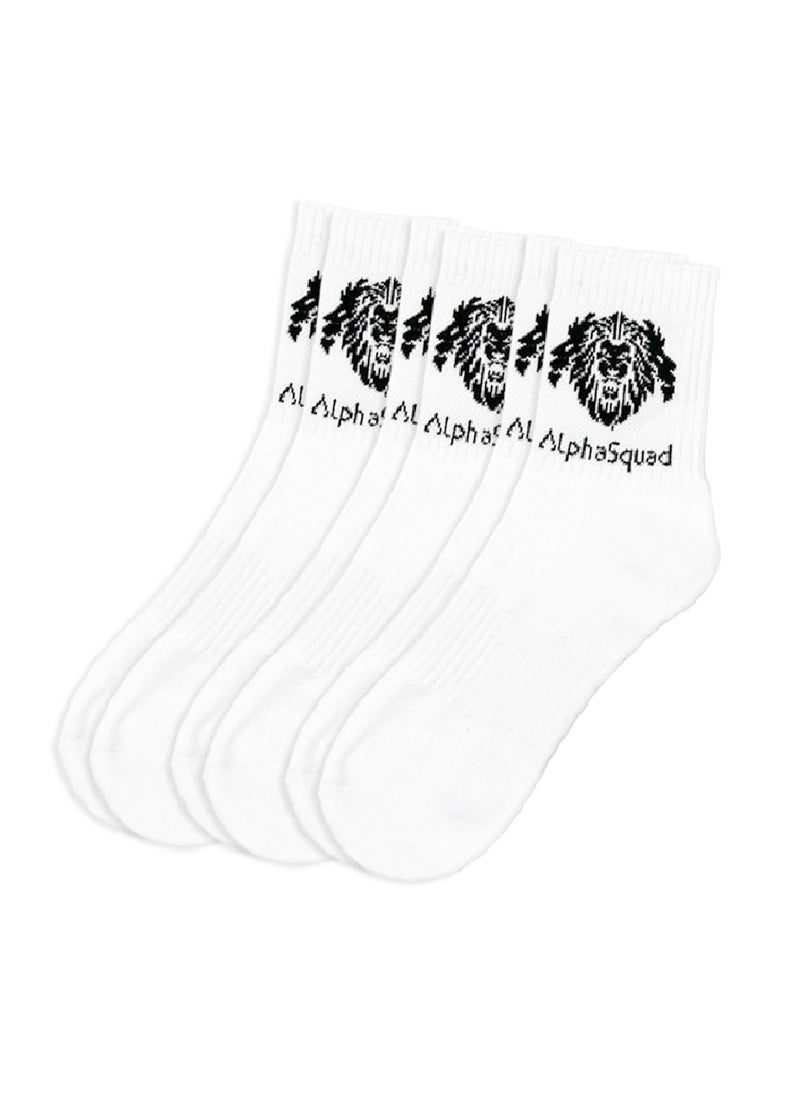 AlphaSquad AlphaSquad Unisex Athletic Cotton Cushion Comfort Ankle Socks, White Pack of 3 (Free Size)  - Image 1