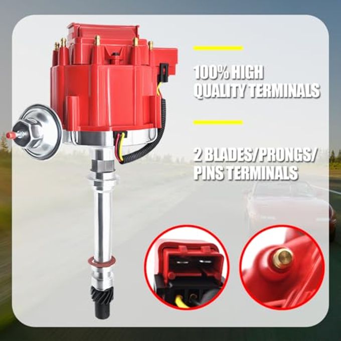 MAS Ignition Distributor w/Cap & Rotor GM08 Compatible with Chevy GM SBC 262 267 305 307 327 350 400 small blocks 402 454 big blocks BBC V8 65k Coil HEI DD-SBC-HEI-V8 850001R 7500RPM - Image 5