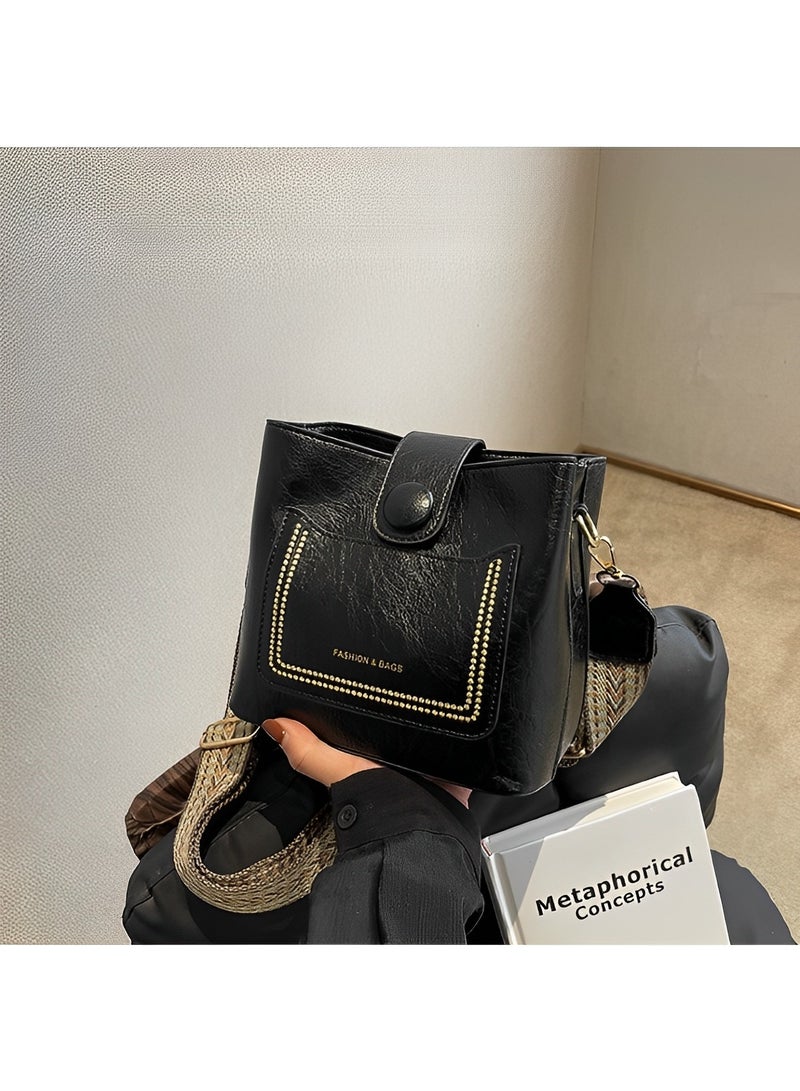 REOCLE Women's Crossbody Bag Soft Washed Leather Multi Pocket Shoulder Bag Cross Body Purses Multi-use Bag with Wide Shoulder Belt - Image 3