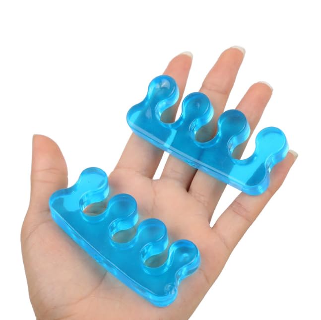 Cetaplast 2 Pieces Combo Silicone Gel Toe Separator for Feet Toe Spacers Correct Toes Yoga Silicone Hammer Toe Corrector for Women & Men Correct Toe Straighteners for Overlapping Toes (Toe Separators Pair- Blue) - Image 2