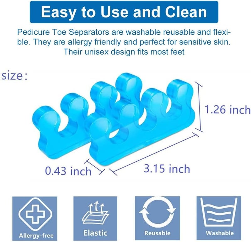 Cetaplast 2 Pieces Combo Silicone Gel Toe Separator for Feet Toe Spacers Correct Toes Yoga Silicone Hammer Toe Corrector for Women & Men Correct Toe Straighteners for Overlapping Toes (Toe Separators Pair- Blue) - Image 5