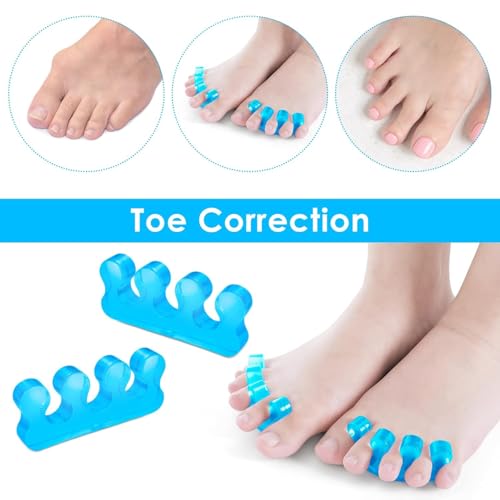 Cetaplast 2 Pieces Combo Silicone Gel Toe Separator for Feet Toe Spacers Correct Toes Yoga Silicone Hammer Toe Corrector for Women & Men Correct Toe Straighteners for Overlapping Toes (Toe Separators Pair- Blue) - Image 4