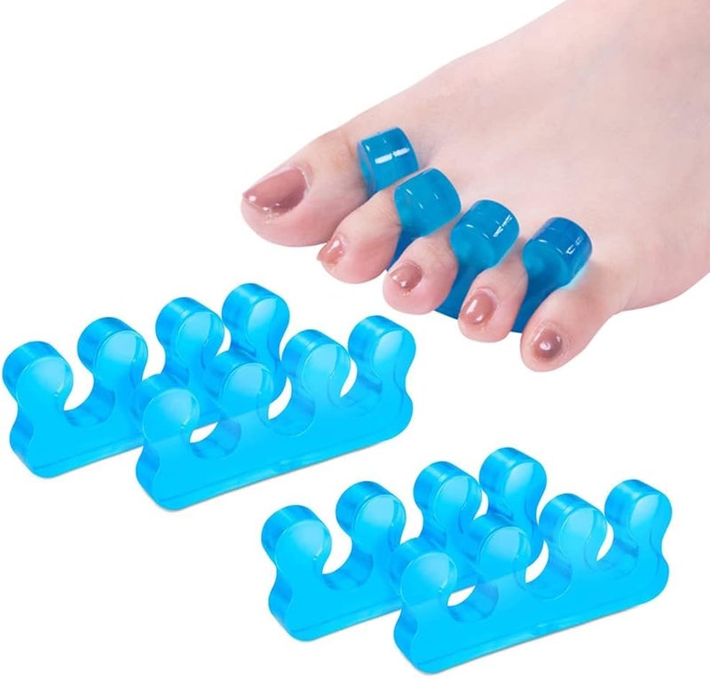 Cetaplast 2 Pieces Combo Silicone Gel Toe Separator for Feet Toe Spacers Correct Toes Yoga Silicone Hammer Toe Corrector for Women & Men Correct Toe Straighteners for Overlapping Toes (Toe Separators Pair- Blue) - Image 3