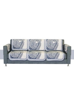 Kuber Industries Kuber Industries Sofa Cover | Net Sofa Slipcover Set | 5 Seater Sofa Cover with Arms for Hall | Couch Sofa Cover Set | Sofa Cover for Hall & Living Room D?cor | Mor Digital-837 | Blue  - Image 2
