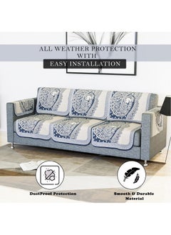 Kuber Industries Kuber Industries Sofa Cover | Net Sofa Slipcover Set | 5 Seater Sofa Cover with Arms for Hall | Couch Sofa Cover Set | Sofa Cover for Hall & Living Room D?cor | Mor Digital-837 | Blue  - Image 4