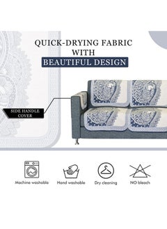 Kuber Industries Kuber Industries Sofa Cover | Net Sofa Slipcover Set | 5 Seater Sofa Cover with Arms for Hall | Couch Sofa Cover Set | Sofa Cover for Hall & Living Room D?cor | Mor Digital-837 | Blue  - Image 5