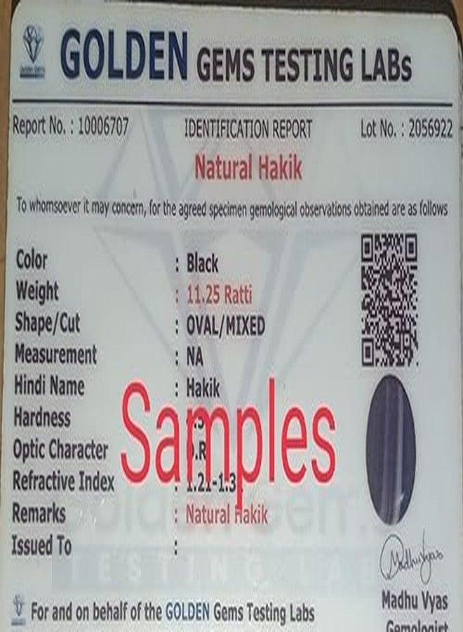 DAURAYA GEMS 13.25 Ratti Sulemani Hakik Stone Certified Natural Black Onyx Gemstone (Z012) - Image 3