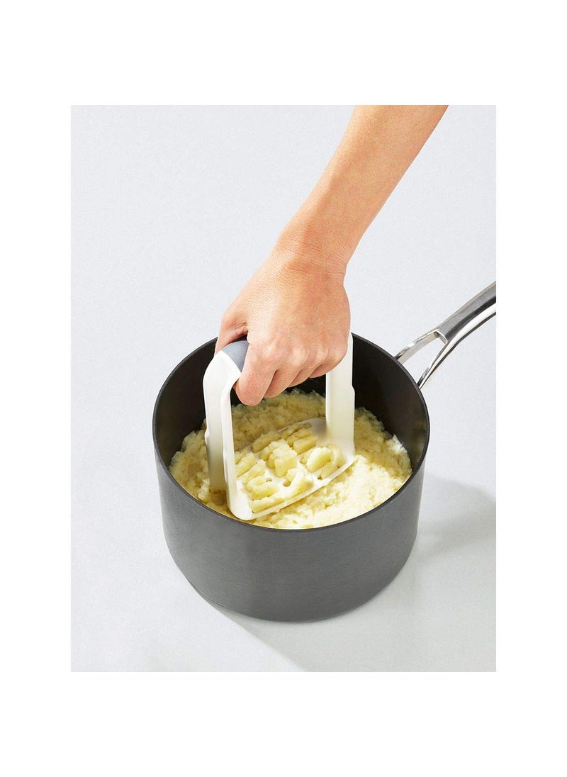 Joseph Joseph Joseph Joseph 20140 EasyMash Plastic Potato Masher Ergonomic with NonSlip Grip and PanScraping Edges Dishwasher Safe OneSize White  - Image 5