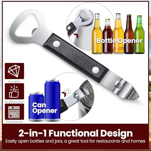 Homava Can Opener Manual, Stainless Steel Can Punch Bottle Opener, 2 in 1 Multifunctional Can and Beer Opener, Dishwasher Safe | Pack 4 | Black - Image 4