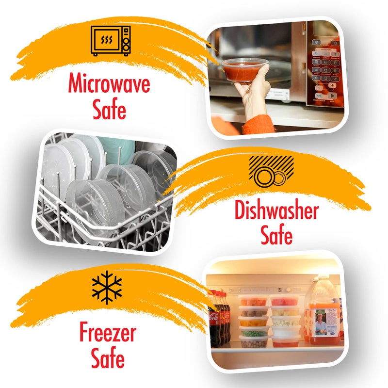 QUIDDITY WARE (8oz-Deli Containers with Leakproof Lids-50 Pack BPA-Free Plastic Microwaveable Clear Food Storage Container Premium Heavy-Duty Quality  Freezer & Dishwasher Safe - Image 5
