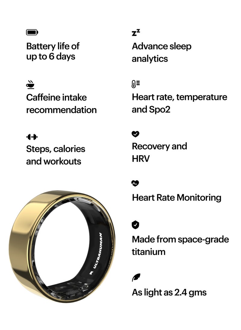 ULTRAHUMAN - Ultrahuman Ring AIR - Advanced sleep-tracking wearable, HRV & Temperature Monitoring,Track workout, movement & recovery, Water resistant, 6 Days Battery Life(Size 7) - Image 1