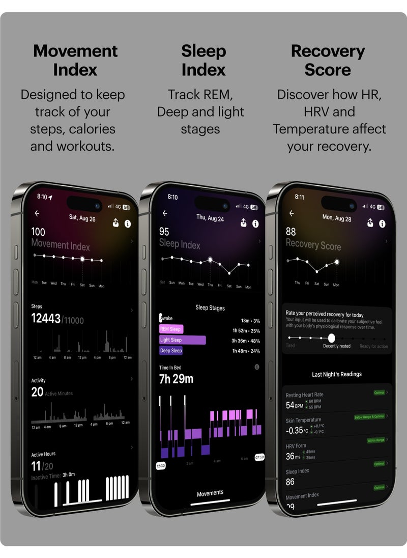ULTRAHUMAN - Ultrahuman Ring AIR - Advanced sleep-tracking wearable, HRV & Temperature Monitoring,Track workout, movement & recovery, Water resistant, 6 Days Battery Life(Size 7) - Image 1