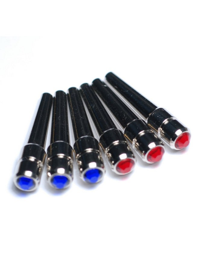 WE Games Chrome Cribbage Pegs with Austrian Crystals in Assorted Colors & Velvet Pouch - Set of 6 (2 Colors, 3 Pegs in Each Color) - Image 1