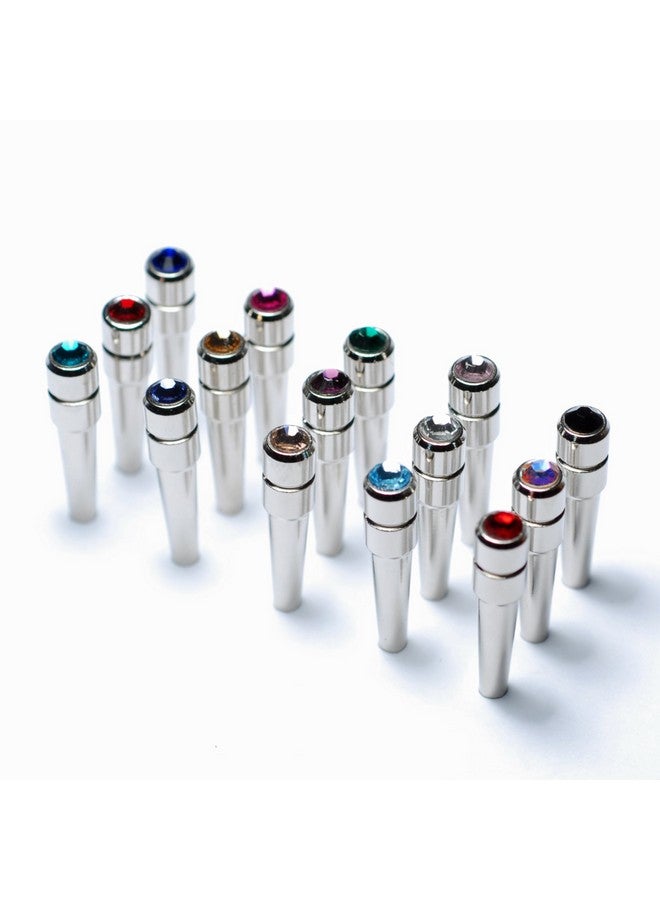 WE Games Chrome Cribbage Pegs with Austrian Crystals in Assorted Colors & Velvet Pouch - Set of 6 (2 Colors, 3 Pegs in Each Color) - Image 3