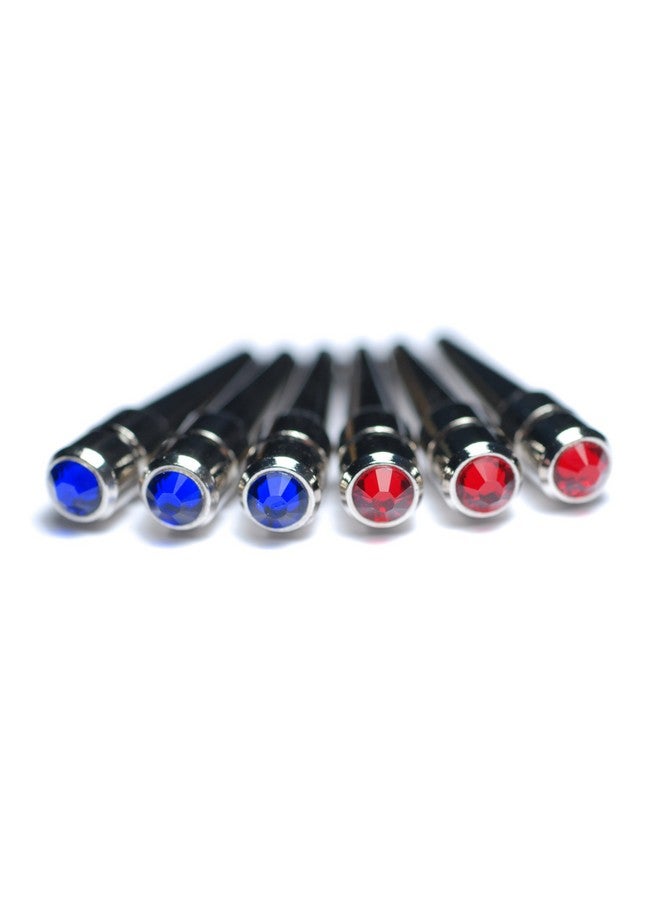 WE Games Chrome Cribbage Pegs with Austrian Crystals in Assorted Colors & Velvet Pouch - Set of 6 (2 Colors, 3 Pegs in Each Color) - Image 2