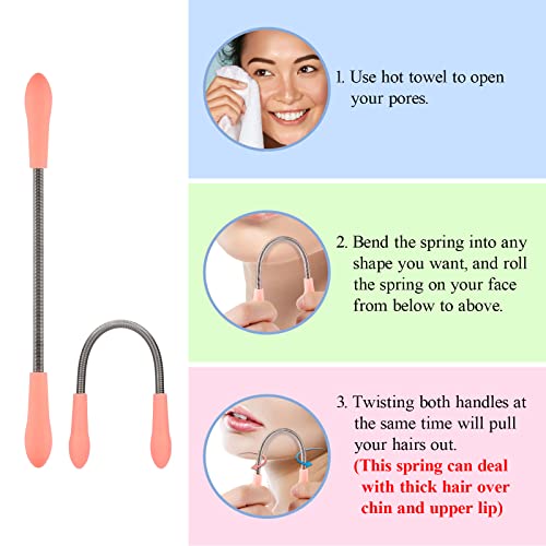 Ideal Swan Spring Hair Remover - 4 Pack Stainless Steel Spring Epilator - Facial Hair Remover for Women Face, Chin Hair, Upper Lip Hair, Spring Facial Hair Remover for Women Mustache - Image 3