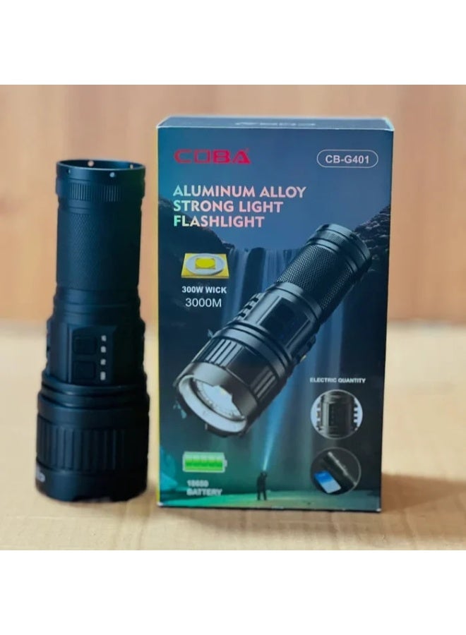 COBA CB-G401 Rechargeable High Power Flashlight - 3000 Lumens, Multi-Mode, USB-C Charging