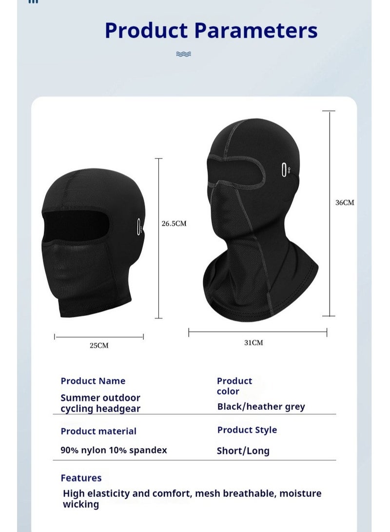 AuliceVerse 2 Piece Summer Cycling Headgear Set Men Women Cooling UV Protective Motorcycle Face Cover Neck Gaiter Short Long Styles  - Image 2