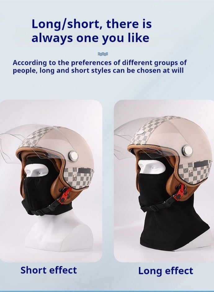 AuliceVerse 2 Piece Summer Cycling Headgear Set Men Women Cooling UV Protective Motorcycle Face Cover Neck Gaiter Short Long Styles  - Image 3