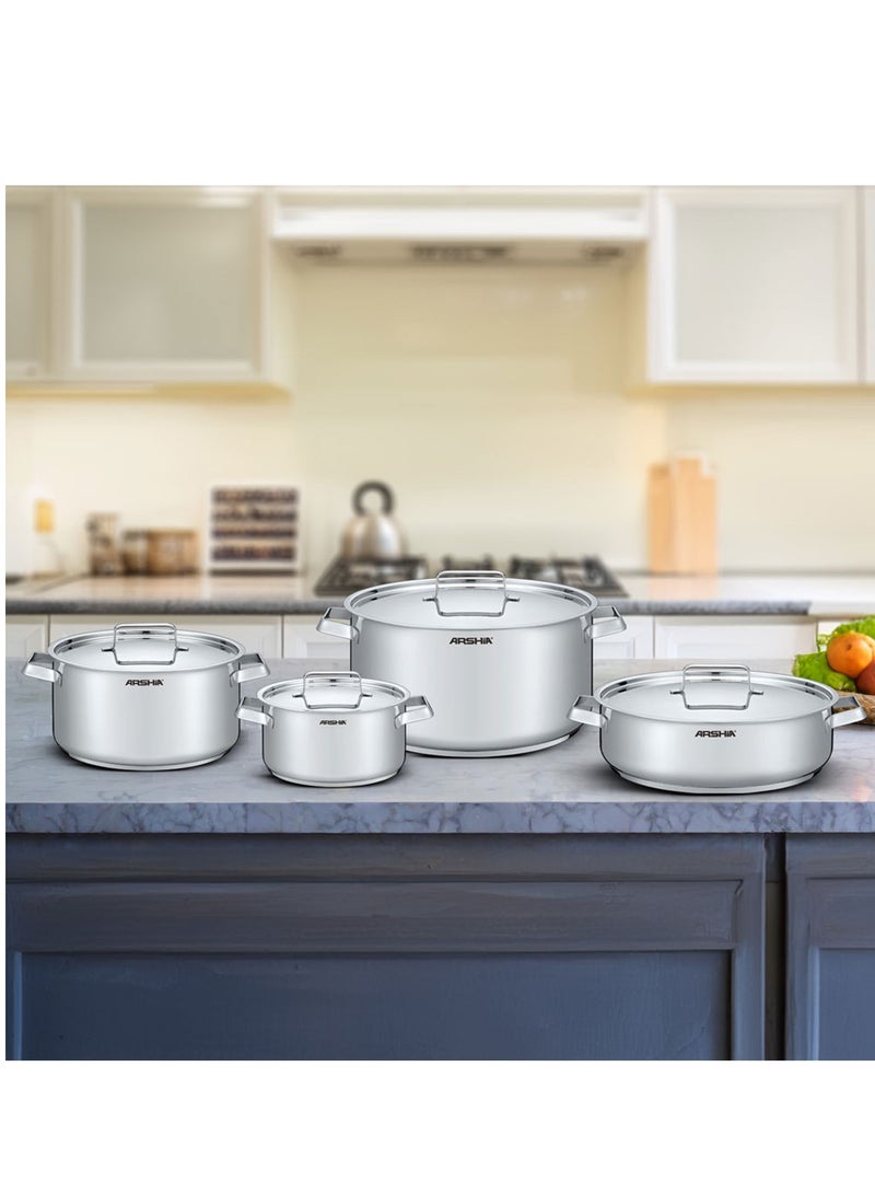 Arshia 8pcs Stainless Steel Cookware Set - Image 1