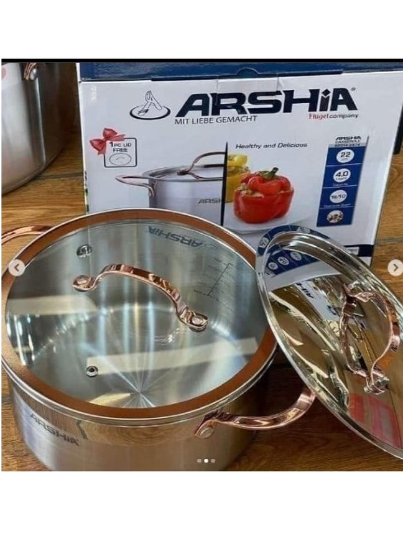 Arshia 8pcs Stainless Steel Cookware Set - Image 4