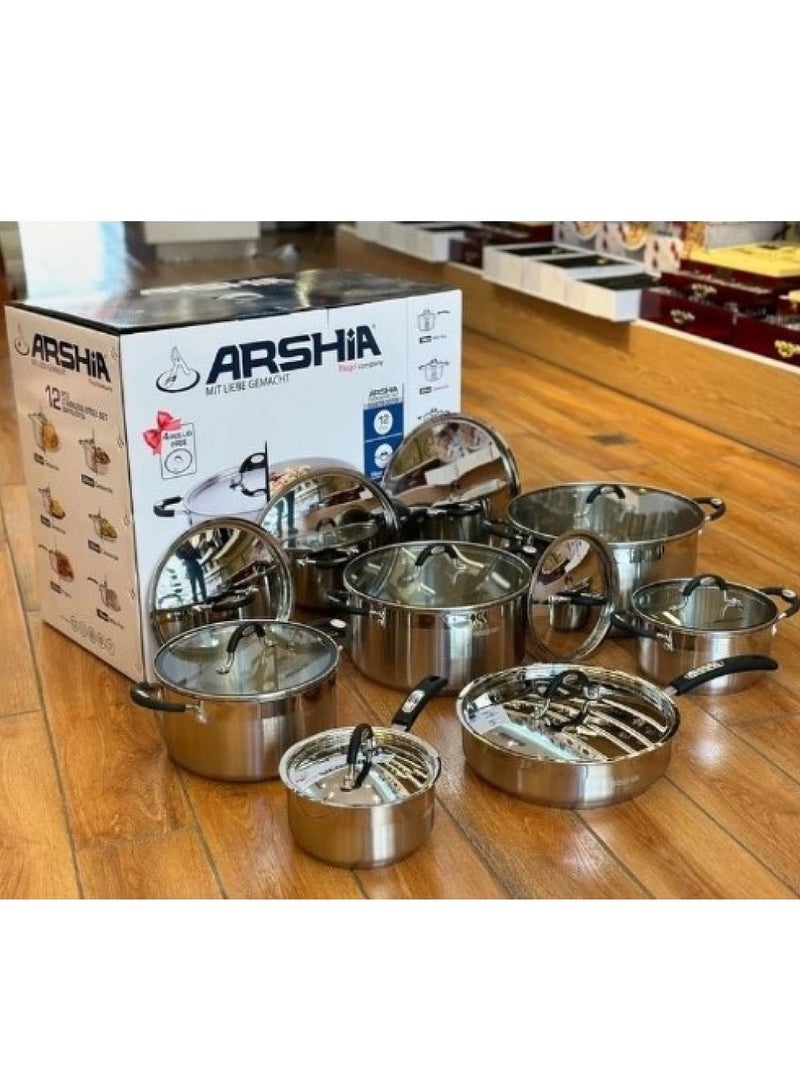 Arshia 8pcs Stainless Steel Cookware Set - Image 3