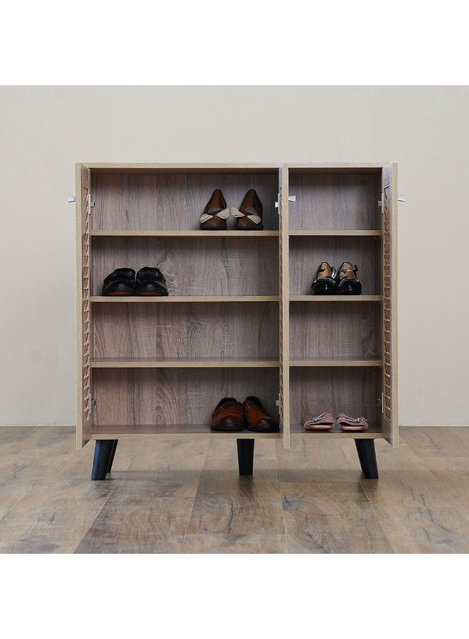 DANUBE HOME Alfa 3 Door Shoe Cabinet 16 Pairs Of Shoes Modern Design Furniture Wooden Shoe Organizer For Entryway Hallway Living Room L 90x32x91 Cm Sonoma Oak - Image 4