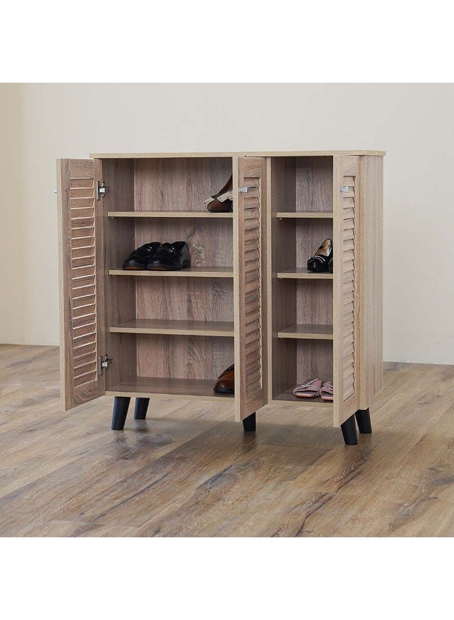 DANUBE HOME Alfa 3 Door Shoe Cabinet 16 Pairs Of Shoes Modern Design Furniture Wooden Shoe Organizer For Entryway Hallway Living Room L 90x32x91 Cm Sonoma Oak - Image 5