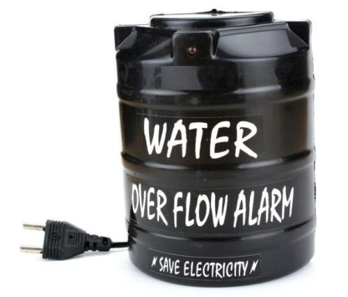 Samarth Deals Over Flow Water Plastic Tank Alarm with Voice Sound Black 
