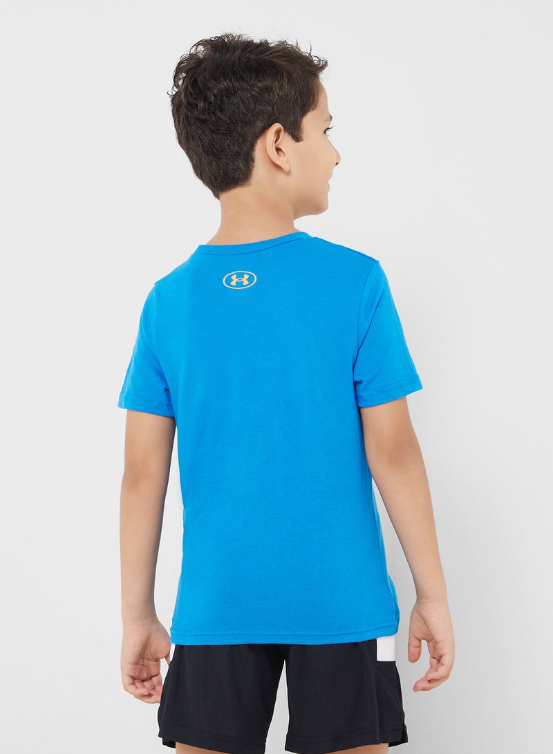 UNDER ARMOUR Boys' Box Logo Camo Short Sleeve T-Shirt - Image 2