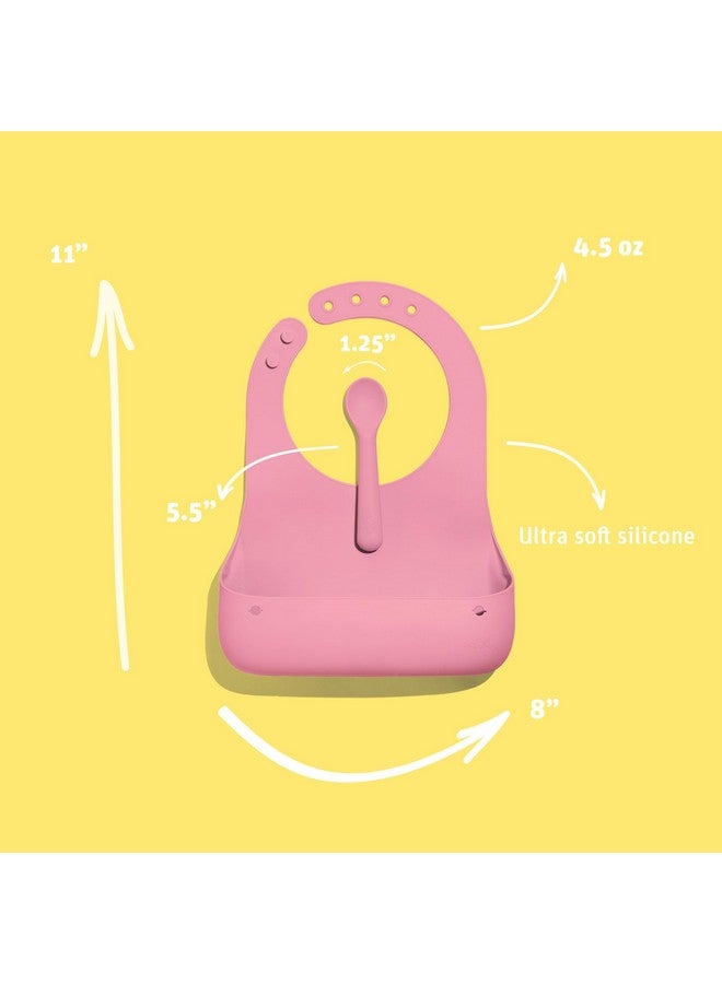Avanchy Silicone Baby Bibs, Waterproof, Adjustable, BPA Free, Soft Unisex Set for Toddlers with Matching Spoon, Yellow - Image 2