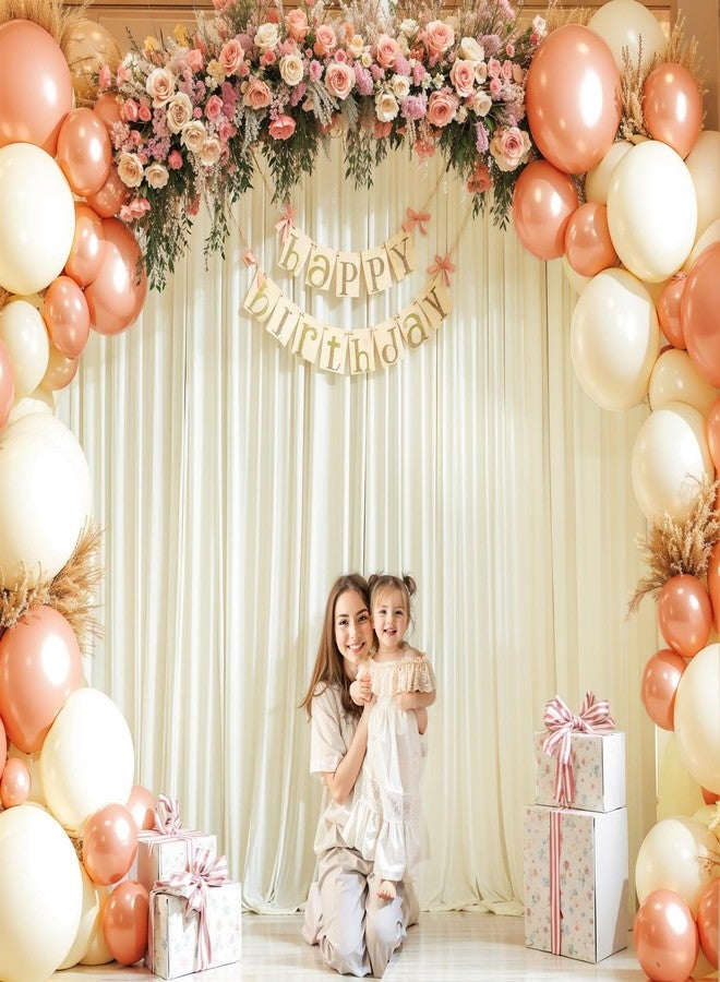 PARTISKY 24x10FT Ivory Backdrop Curtains for Wedding Parties, Wrinkle Free Polyester Photography Backdrop Drapes for Wedding Baby Shower Birthday Parties Stage Background Stand Decorations 4x10ft,6 Panels - Image 3