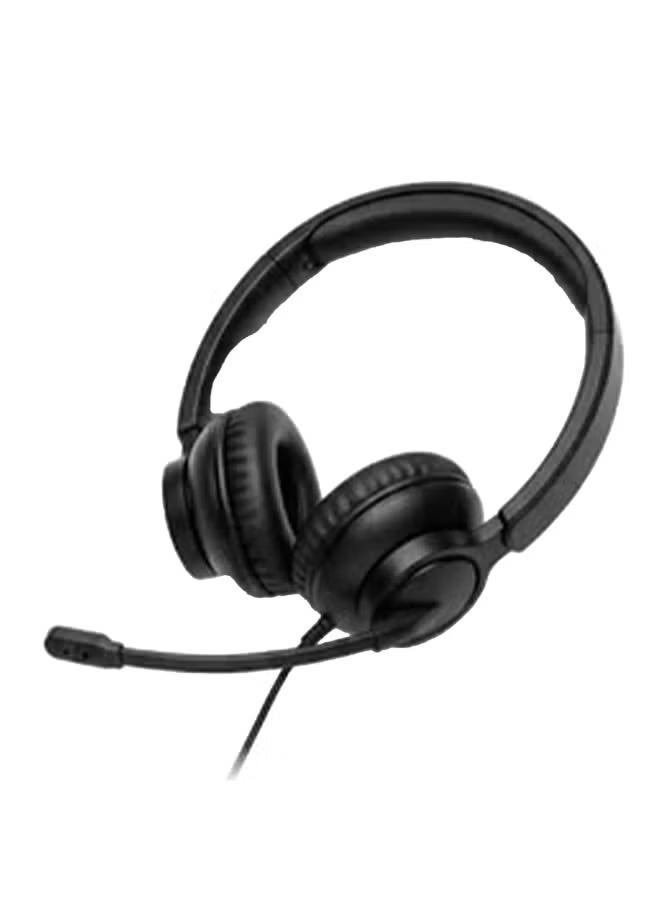 HP DHE-8009A Headphone USB Wired - stereo sound for Call center Chatting With Rotatable Unidirectional Mic. - Light Weight Design - In Line Control - 40mm drive For PC | Black - Image 4
