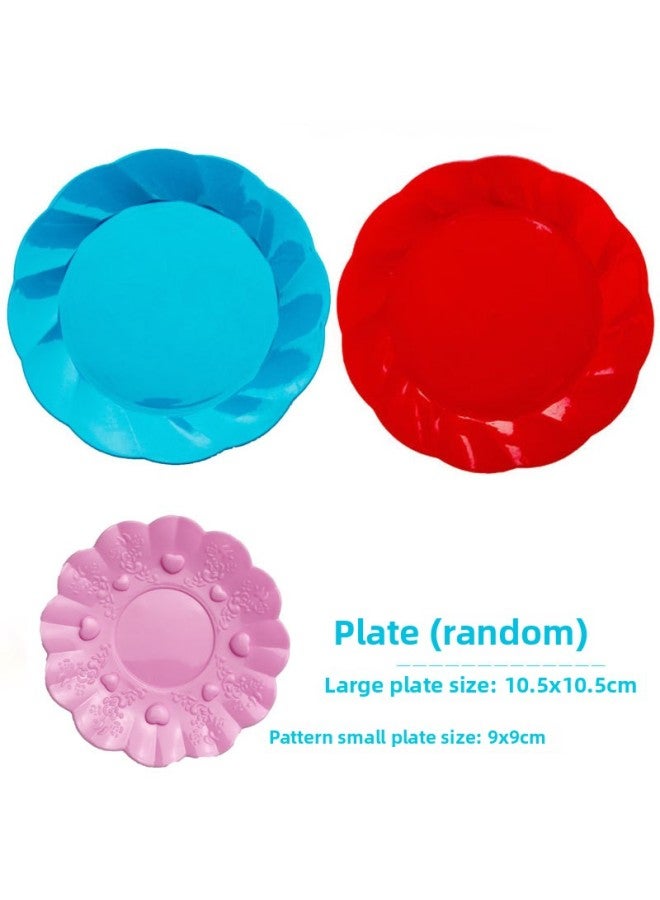Children's Play House Kitchen Toys Fruits And Vegetables Cut And Enjoy Boys And Girls Cut And Watch Simulation Cooking Early Education Cross-border-Color:Plate  - Image 1