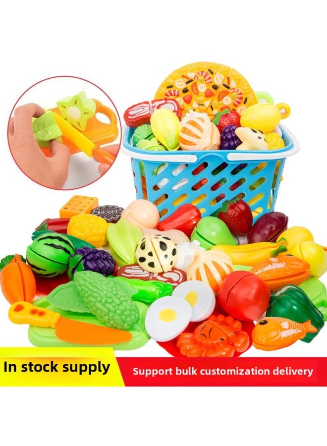 Children's Play House Kitchen Toys Fruits And Vegetables Cut And Enjoy Boys And Girls Cut And Watch Simulation Cooking Early Education Cross-border-Color:Plate  - Image 2