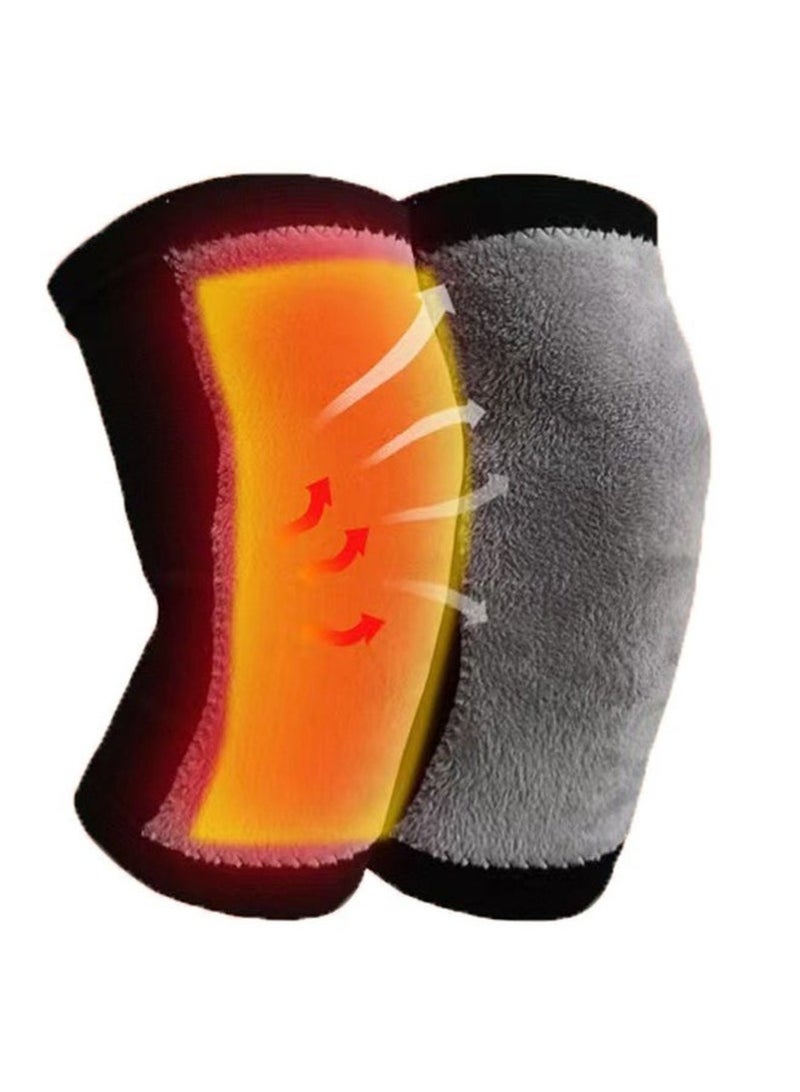 STL Women Men Knee Warmers Knee Brace Sleeve Leg Warmer Wool Cashmere Thicken Knee Supports Knee Pads Legging Stocking Warm Thermal Ski Cycling Knee Brace Sleeve for Joint Pain Arthritis (1 Pair) - Image 1
