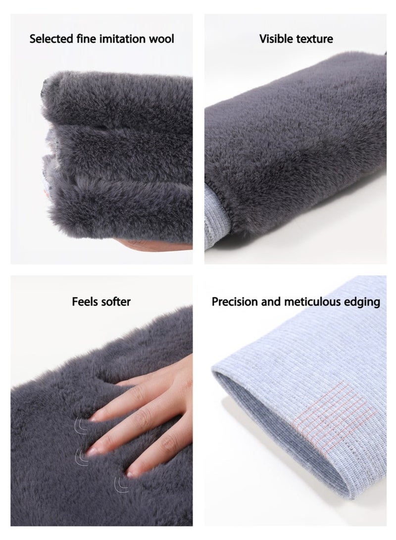 STL Women Men Knee Warmers Knee Brace Sleeve Leg Warmer Wool Cashmere Thicken Knee Supports Knee Pads Legging Stocking Warm Thermal Ski Cycling Knee Brace Sleeve for Joint Pain Arthritis (1 Pair) - Image 3