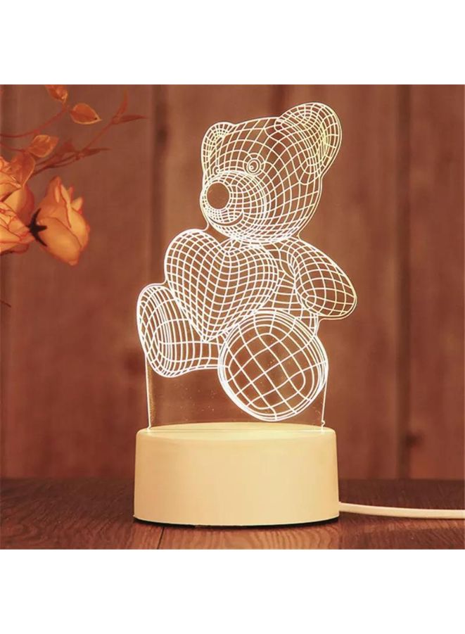 Fatio Teddy Bear 3D LED Acrylic Night Light | Cute Bear Design USB & Battery Powered Table Lamp | 20 x 20 x 11 cm - Image 2