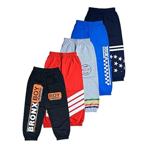 T2F Boy's Cotton Regular Fit Printed Track Pant (Pack of 5) Multicolour - Image 1