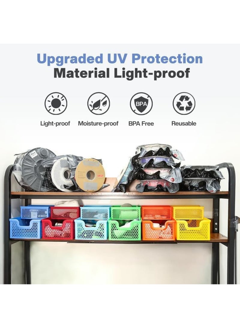 SYOSI Vacuum Bags for Filament, Light-Proof Sealed Storage Bags for 3D Printer Spools, Keep Filaments Dry and Dust-Free,Compatible with 1kg Rolls,10 Pack, 32×34cm - Image 2