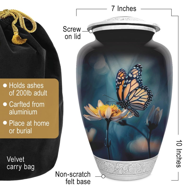 Double Trouble Inc Butterfly Urn For Human Ashes | Large Handcrafted Funeral Memorial | Decorative Cremation Urn For Women And Men - Image 2
