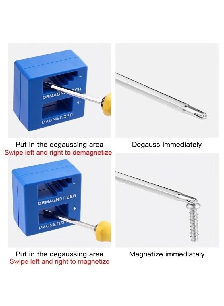 قطعة واحدة من أداة إزالة المغناطيس الدقيقة - لون واحد - أزرق - للمفكات، والأدوات الصغيرة، والمسامير الصغيرة، والكبيرة، والمثاقب، ولقم الثقب، والمقابس، والصواميل، والمسامير، والأظافر، وأدوات البناء - Image 5