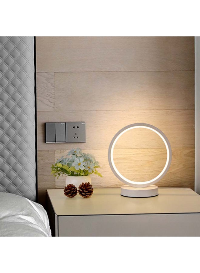 Decorative Table Lamp Metal Base Glass Shade Traditional Design Perfect For Living Room Bedroom Study Office-Specifications:[USB Plug-in Non-rechargeable] White Light Fixed Brightness-Dimensions:18cm White [Round Bottom]] - Image 2